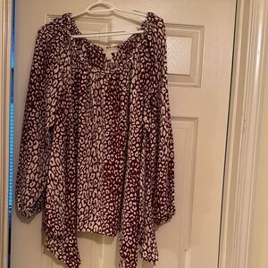 Stylish Oversized Women's Leopard Print Top Size 3X